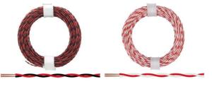Kupferlitze, 2 x 0,04 mm², 2-adrig, verseilt, zweifarbig, 10 m Ring, verschiedene Farben